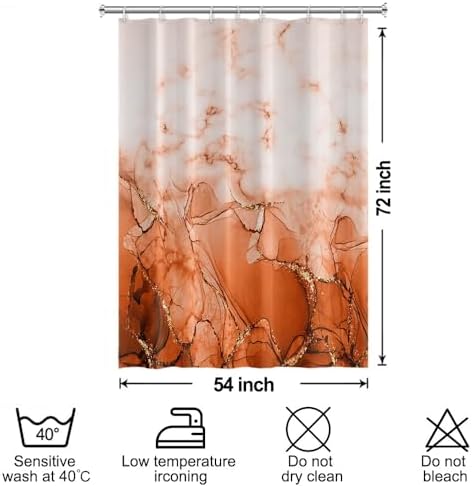 Burnt Orange Marble RV Stall Waterproof Shower Curtain 54x72inches