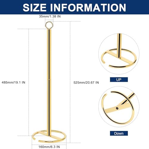 NearMoon Bath Toilet Paper Holder Stand, Freestanding Tissue Paper Storage with Reserve, Space Toilet 4 Rolls Holder for Bathroom/Kitchen Countertop-All Metal (2 Pack, Chrome Gold)