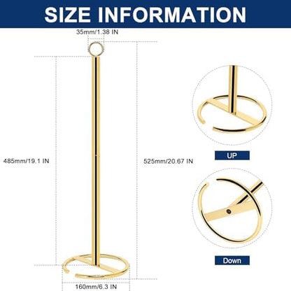 NearMoon Bath Toilet Paper Holder Stand, Freestanding Tissue Paper Storage with Reserve, Space Toilet 4 Rolls Holder for Bathroom/Kitchen Countertop-All Metal (2 Pack, Chrome Gold)