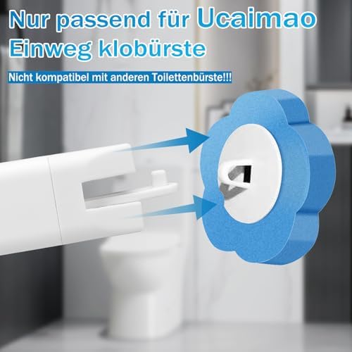 72 PCS Toilet Brush Refills,Toilet Cleaner Refill Pads Disposable Toilet Cleaning System Toilet Bowl Cleaners Scrubbing Pads for Bathtub Wash Basin(Only Refills，Only Fits for Ucaimao)-Blue