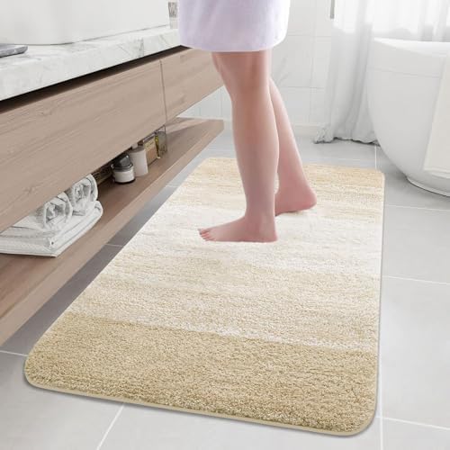 Arotive Microfiber Bathroom Rugs, Shaggy Soft Absorbent Bath Rug, 50x30