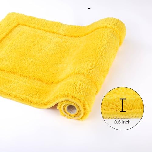 SHACOS Soft Microfiber Bathroom Rugs Set of 2 Pieces, Yellow