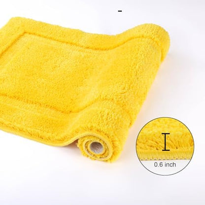 SHACOS Soft Microfiber Bathroom Rugs Set of 2 Pieces, Yellow