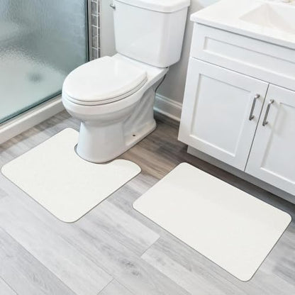 Bosap Bath Mat Set 2 Pieces,Ultra Thin Bathroom Rugs,Rubber Toilet Rugs
