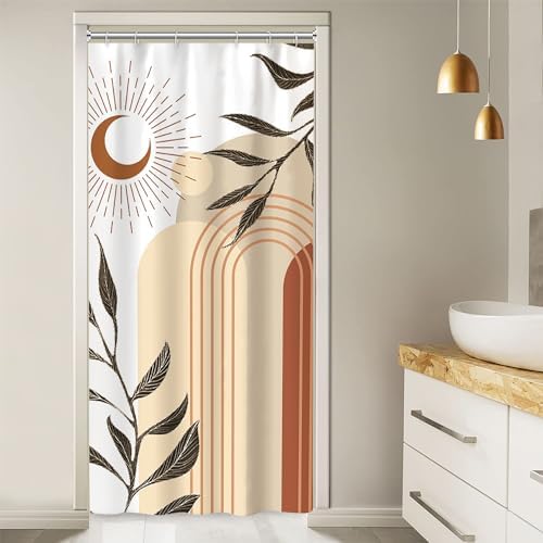 Boho Moon Stall Shower Curtain with Hooks 36x72 Inch