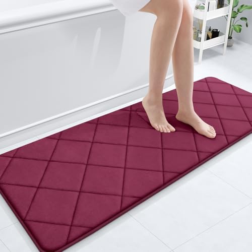 OLANLY Memory Foam Bath Mat 59x20, Ultra Soft and Absorbent Bathroom Rugs