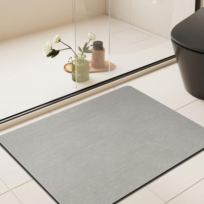 Mecko Bath Mat Ultra Thin Light Grey, 20"x24"
