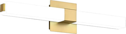 Gold Bathroom Light Fixtures - 24 inch LED Vanity Lights 18W - Modern Bathroom Lights Over Mirror Cool White Light