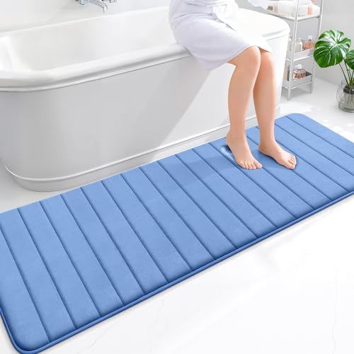 OLANLY Memory Foam Long Bathroom Rugs Runner 70x24, Super Soft Absorbent
