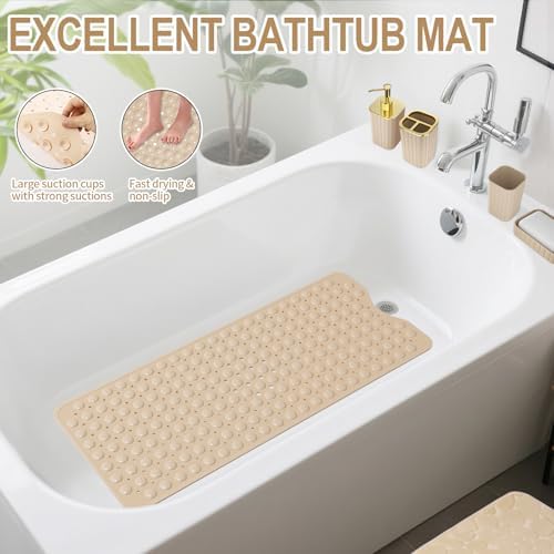 XLHOMO 26PC Bathroom Accessories Set - Gorgeous Beige Bathroom Set, Bathroom Accessory Set, Shower Curtain Set with Bathtub Mats for Shower Tub, Trash Can & Soap Dispenser