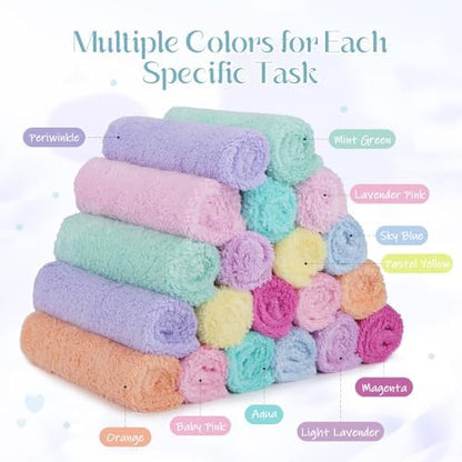 UNIMADE Baby Washcloths, Super Soft Microfiber Coral Fleece Wash Cloths
