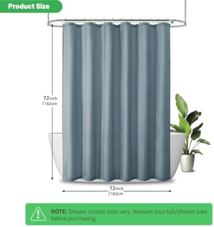 eachope Waterproof Fabric Shower Curtain Liner,72x72 Inch Blue,1 Pack