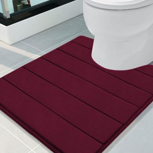 Buganda Memory Foam U-Shaped Toilet Rugs 24 x 20, Absorbent Bathroom mat