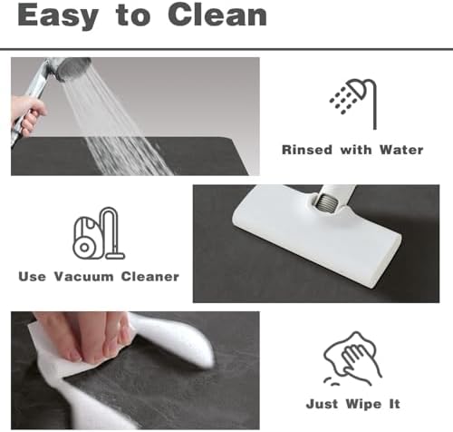 TYUU Thin Bath Mat, Bathroom Rugs Non Slip Washable, 20x48 Dark Grey