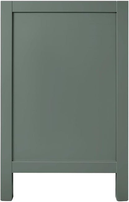ARIEL Cambridge 36-inch Bathroom Vanity Base Cabinet,Solid Wood, 2 Soft Closing Doors, 5 Dovetail Drawers, Vintage Green
