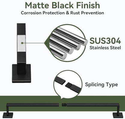 10-Pieces Matte Black Bathroom Accessories, 24 Inch Bathroom Hardware Set