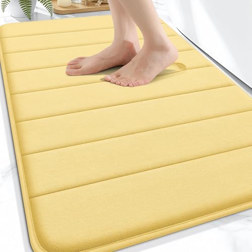 OLANLY Memory Foam Bath Mat 34x21, Super Soft and Absorbent Bathroom Rugs