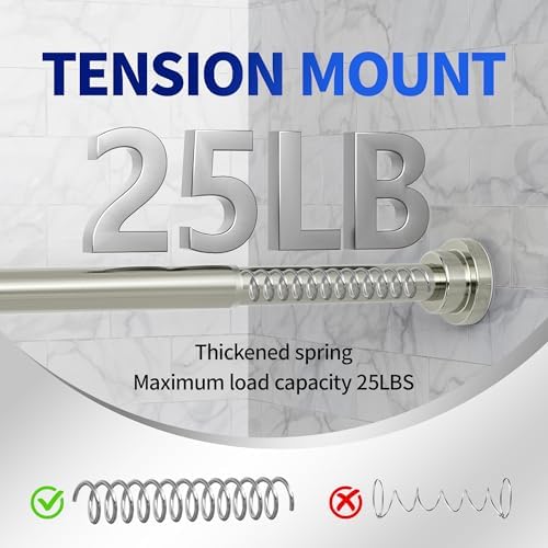 Mcrbeay Shower Curtain Rod, 1" Diameter Heavy Duty Tension Shower Rod