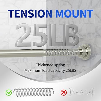 Mcrbeay Shower Curtain Rod, 1" Diameter Heavy Duty Tension Shower Rod