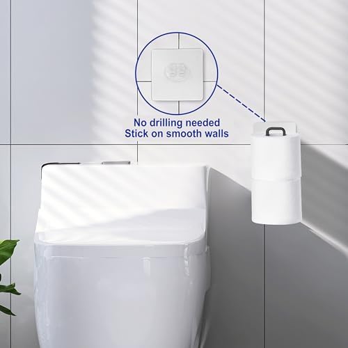 Black Toilet Paper Holder, Bathroom Toilet Paper Roll Holder with Reserve, Over The Tank Toilet Paper Holder with Storage, Bathroom Tissue Holder for 2 Rolls, 1PC