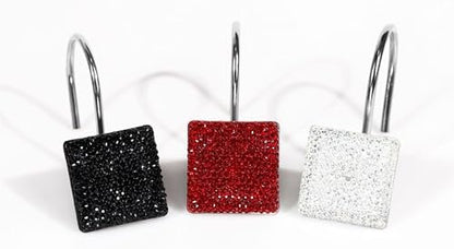 Clear Bling Shower Curtain Hooks: Christmas Bathroom Curtain Rings, 12Pcs