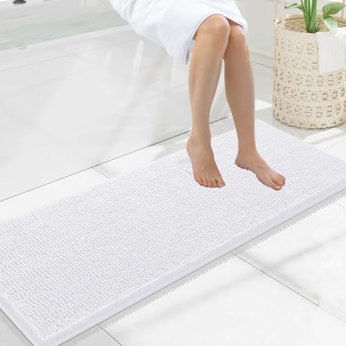Smiry Bathroom Rugs 47X17, Luxury Chenille Extra Soft Absorbent Bath Mat