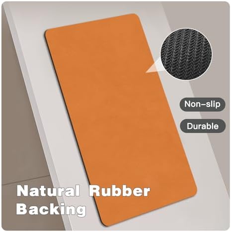 TYUU Thin Bath Mat Runner, Long Bathroom Rugs Non Slip, 24x60 Orange