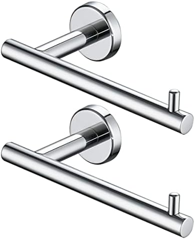 JQK Chrome Toilet Paper Holder, 5 Inch 304 Stainless Steel Thick 8mm Tissue Paper Dispenser for Bathroom, Hold Mega Rolls, Polished Chrome Wall Mount 2 Pack, TPH100-CH-P2