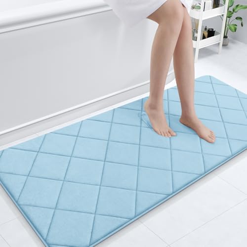 OLANLY Memory Foam Bath Mat 59x24, Ultra Soft and Absorbent Bathroom Rugs
