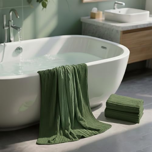 2 Piece Bath Sheets, 40"x80" Bath Towels, Olive Green