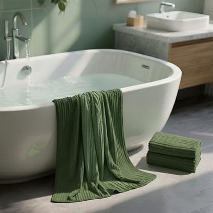 2 Piece Bath Sheets, 40"x80" Bath Towels, Olive Green