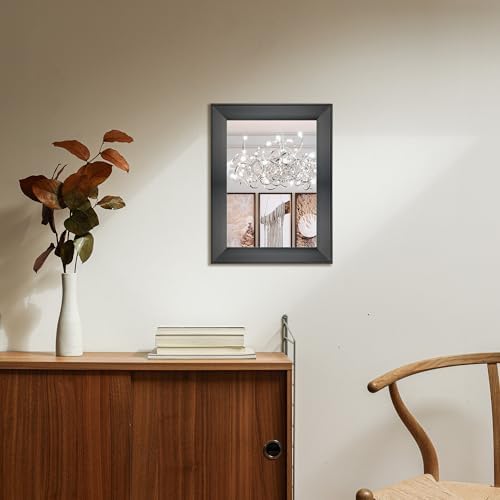 Ruomeng Rectangular Wall Mirror 12" x 16" Framed Mirror for Bathroom Black