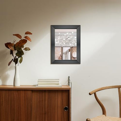 Ruomeng Rectangular Wall Mirror 12" x 16" Framed Mirror for Bathroom Black