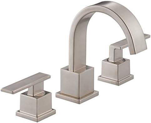 Delta Faucet Vero Widespread Bathroom Faucet 3 Hole, Brushed Nickel Bathroom Faucet, Bathroom Sink Faucet, 2 Handle Bathroom Faucet, Bath Faucet, Metal Drain Assembly, Stainless 3553LF-SS