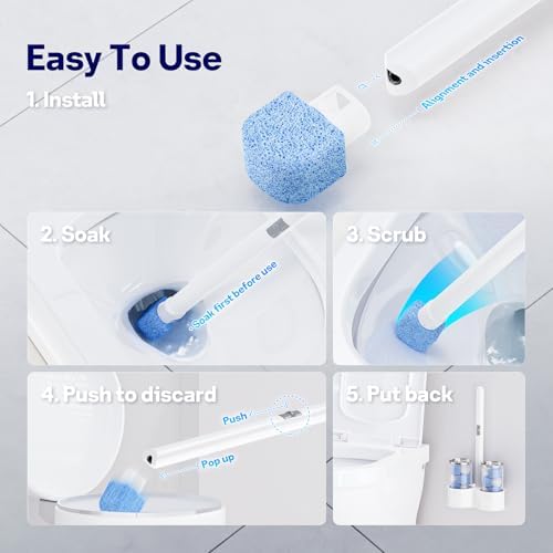 Pumice Stone Toilet Bowl Cleaner 8Ct, 18in Extra Long Handle