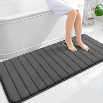 OLANLY Memory Foam Long Bathroom Rugs Runner 59x24, Super Soft Absorbent
