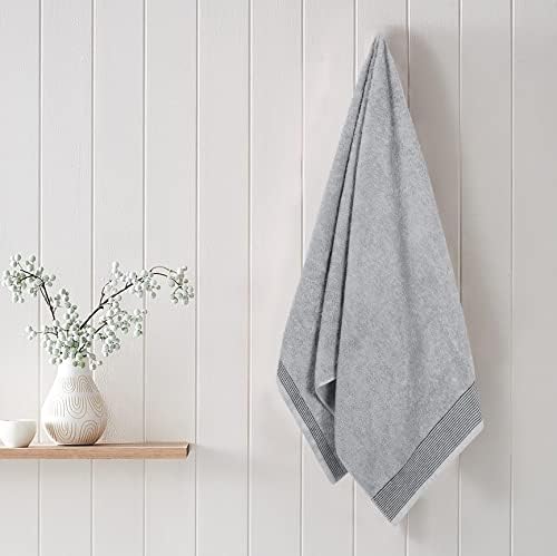 Belizzi Home Ultra Soft 2 Pack Oversized Bath Towel Set 28x55 inches, 100% Cotton Large Bath Towels, Ultra Absorbant Compact Quickdry & Lightweight Towel, Ideal for Gym Travel Camp Pool - Light Grey