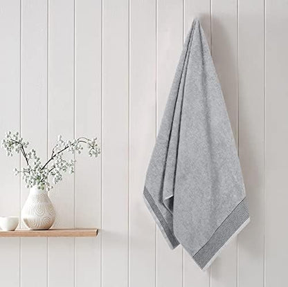 Belizzi Home Ultra Soft 2 Pack Oversized Bath Towel Set 28x55 inches, 100% Cotton Large Bath Towels, Ultra Absorbant Compact Quickdry & Lightweight Towel, Ideal for Gym Travel Camp Pool - Light Grey
