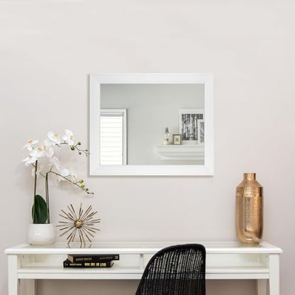 Ruomeng Rectangular Wall Mirror 16" x 20" Framed Mirror for Bathroom White