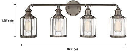 Designers Fountain Anson 4-Light Industrial Bathroom Vanity Light Fixture, 91304-SCB