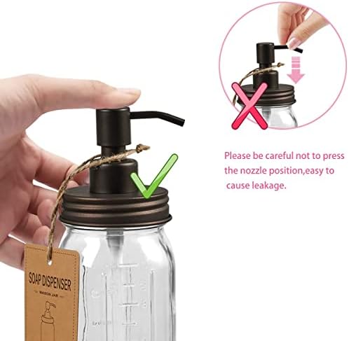 Amolliar Mason Jar Bathroom Accessories Set, 4Pcs Glass Bathroom Set,Bronze