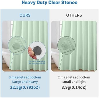 1 Pack Water-Repellent Fabric Shower Curtain Liner, 72x72 MintGreen