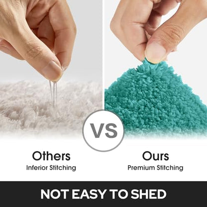 HOMEIDEAS Bathroom Rugs Sets 2 Piece, Super Soft Non Slip Bath Mat Teal