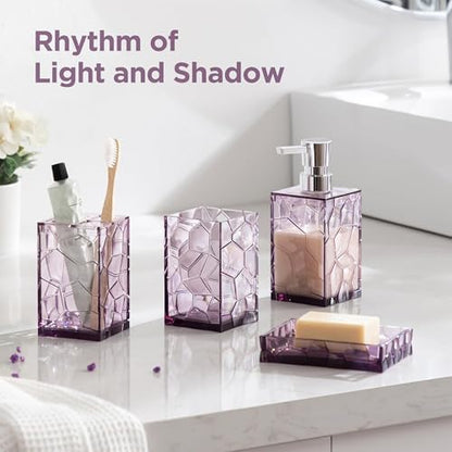HBlife Bathroom Accessories Set, Acrylic Bathroom Counter Set of 4