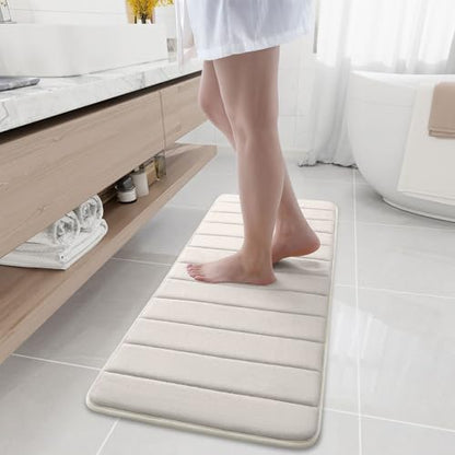 Buganda Memory Foam Bath Mat 47 x 17, Ultra Soft Absorbent Bathroom Rugs
