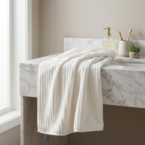 3 Pack Bath Towel Set, 40"x80" Oversized Bath Sheet, White