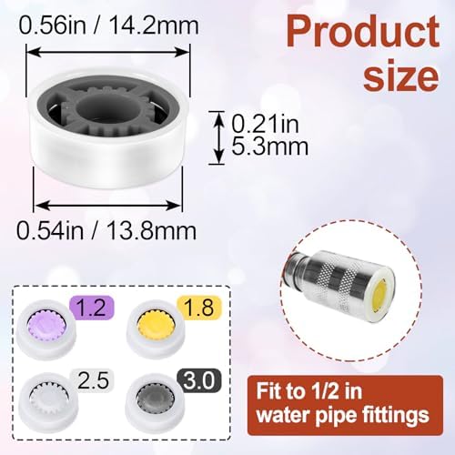 4pcs Shower Head Flow Restrictor, 1.5/1.8/2.5/3.0 GPM