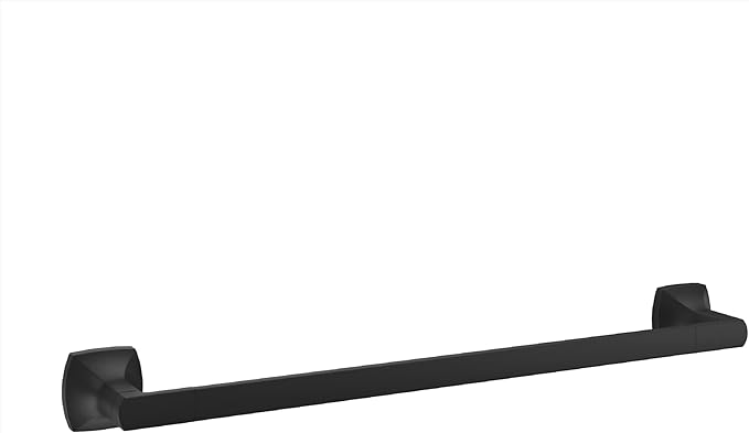 Pfister Vaneri 3-Piece Bathroom Hardware Set with Towel Bar, Towel Ring, and Toilet Paper Holder, Wall-Mounted, Matte Black Finish, BTBVRI3B