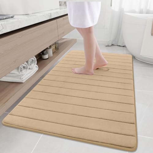 Buganda Memory Foam Bath Mat 59 x 34, Ultra Soft Absorbent Bathroom Rugs