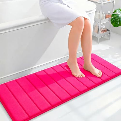 OLANLY Memory Foam Long Bathroom Rugs Runner 47x17, Super Soft Absorbent